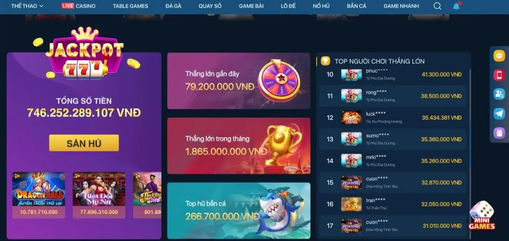 Ưu đãi hoàn trả tiền mặt cho cá cược thể thao 77win